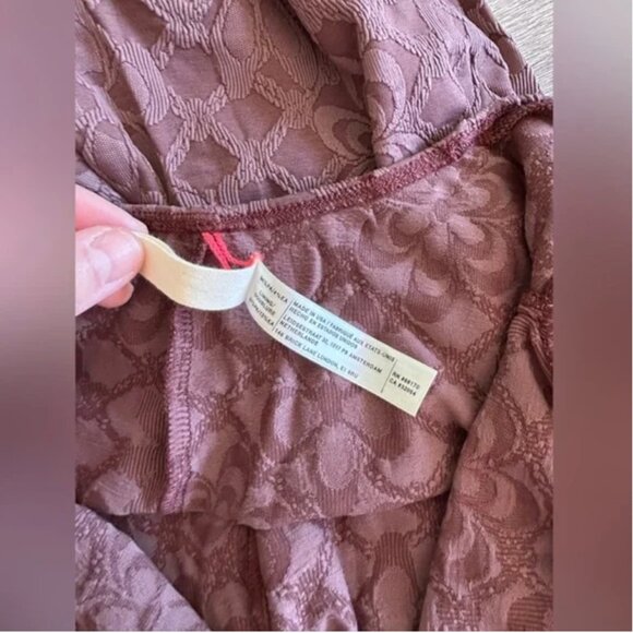 Free People NWOT free-est Becca Surf Bodysuit Brown size XL - Picture 8 of 8